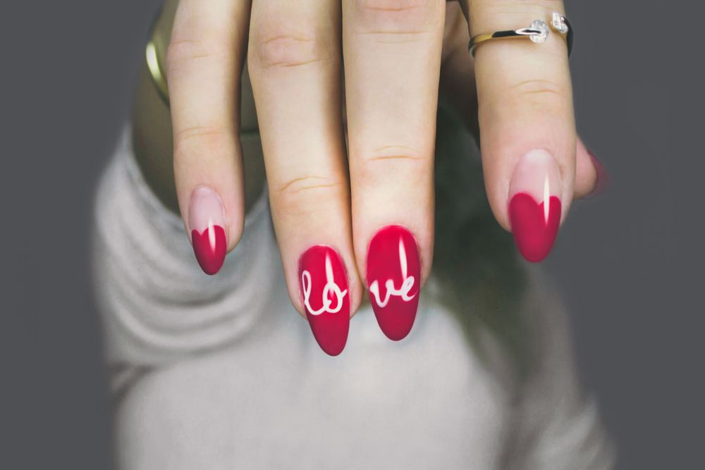 Manicured nails with polish